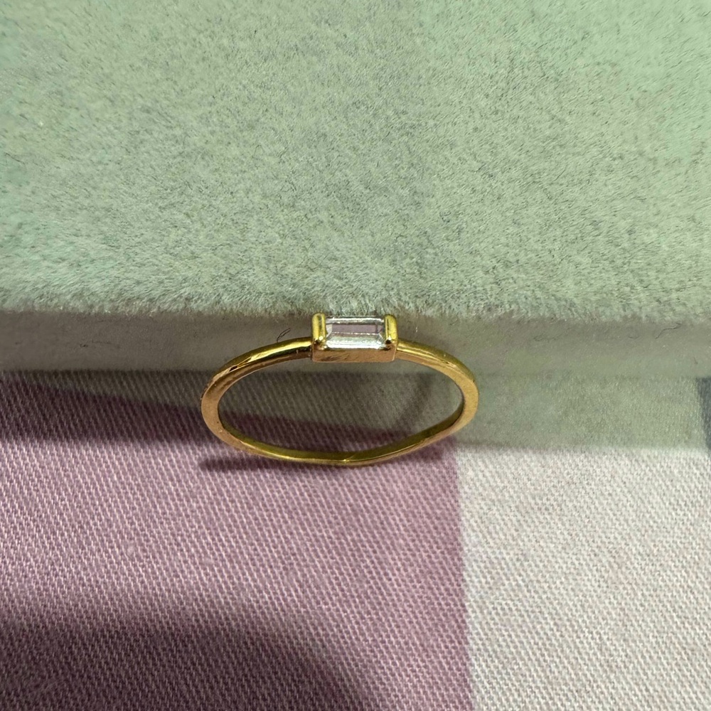 Rectangular Gemstone Charm Ring